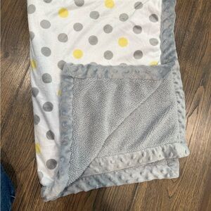 Gray and Yellow Polka Dot Blanket